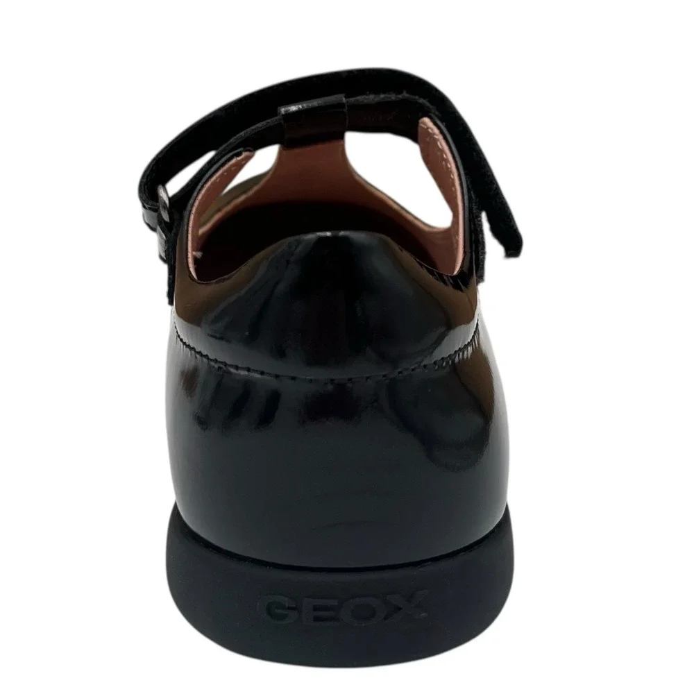 Geox Youth Big Girls Naimara T-strap‎ Dress School Shoes Size 3 Solid Black